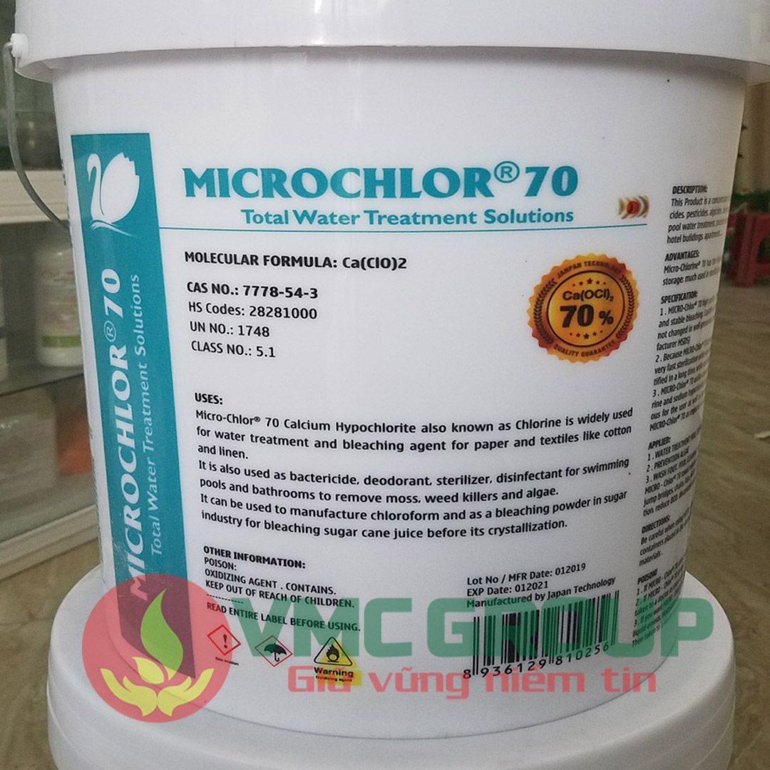 clorin nhat microchlor 70 thung 20kg